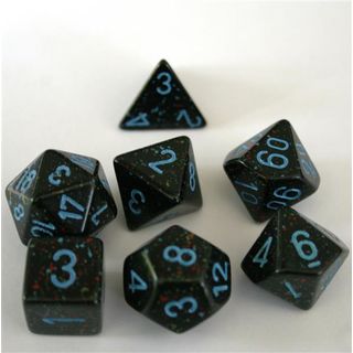 chessex poly 7 blue stars speckled 01