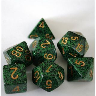 chessex poly 7 golden recon speckled 01
