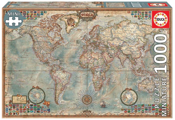 educa miniature political map of the world 1000 16764 01