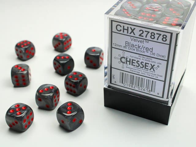chessex velvet black red 27878 01